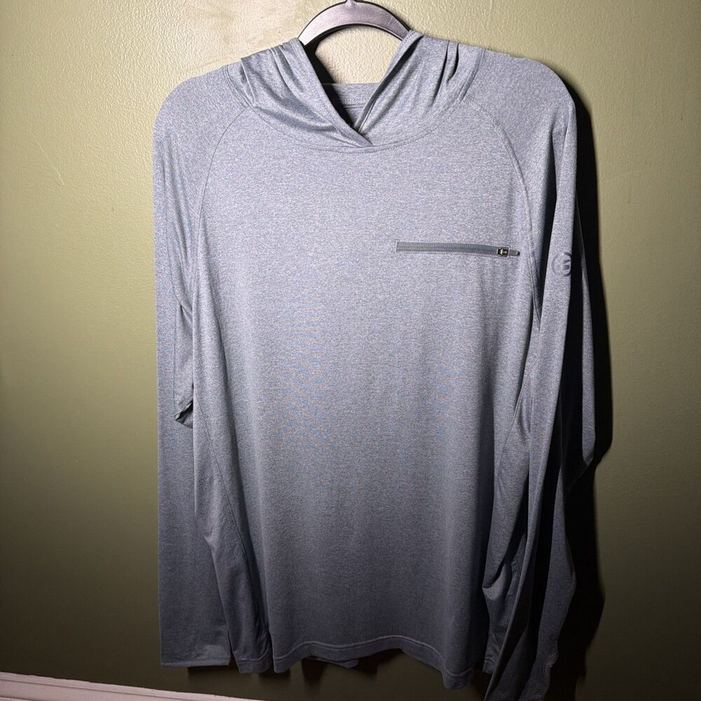 Jetty Skiff UV Hoodie Blue Long Sleeve Shirt Fitness Cycle Tennis Golf 5k